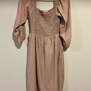 Orange Creek Long Sleeve Polka Dot Dress - Brown